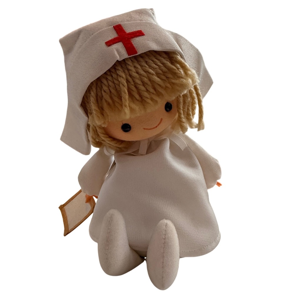 Vintage Schmid A Spoonful of Sugar Music Box Nurse Doll White Uniform Japan Toy